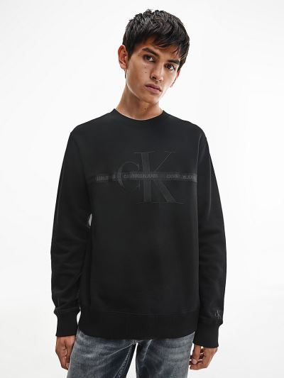 Calvin Klein Ruhák HU376758 | Calvin Klein Embroidered Logo Férfi Pulóver Fekete